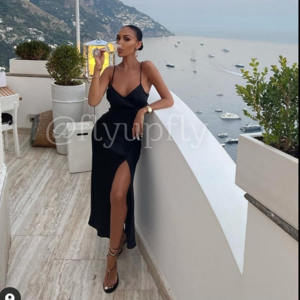 Zara * Satin Effect Slip Dress Black - Picture 1 of 7